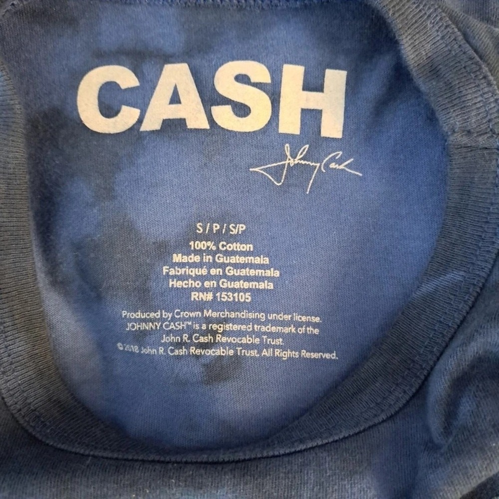 Johnny Cash All Star Tour Tee Men S TieDye Blue Black Country Rock Concert Shirt - Picture 9 of 12